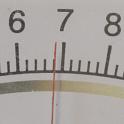 Parallax error on an analog voltmeter